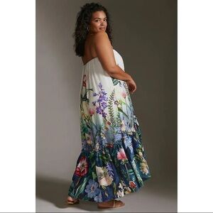 Anthroplogie Strapless Floral Maxi Dress Size L
